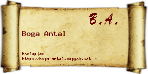 Boga Antal névjegykártya